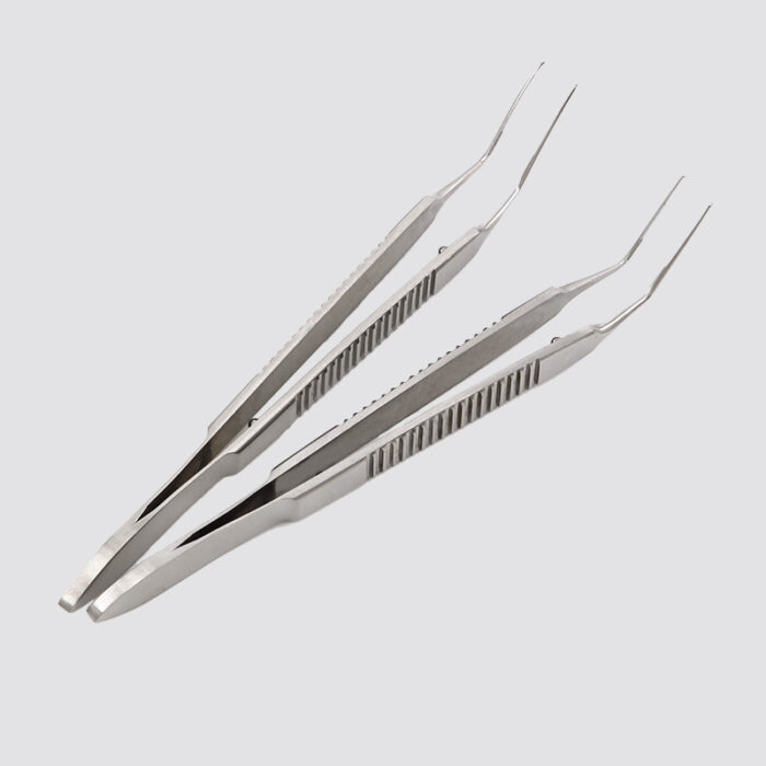 Stainless Utrata Capsulorhexis Forceps with Horizontal Textured and Flat Handle (2)