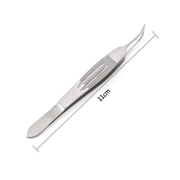 curved hair transplant extraction forceps with grooved